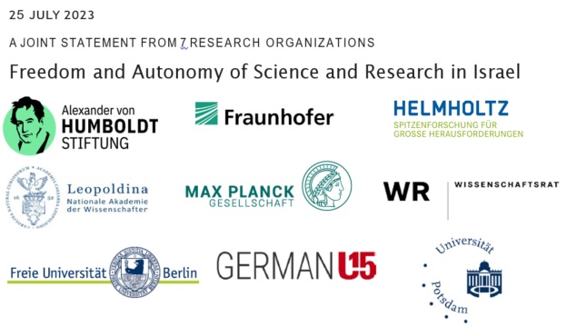 Read more about the article Freedom and Autonomy of Science and Research in Israel, a joint statement from major research organizations